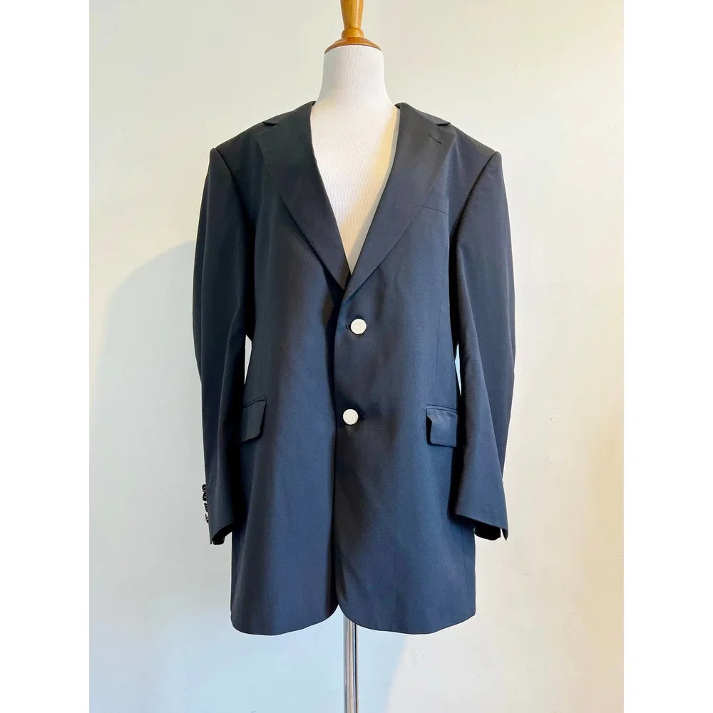 Vintage Burberrys wool‎ blazer sport jacket navy blue unisex mens womens 80s 90s